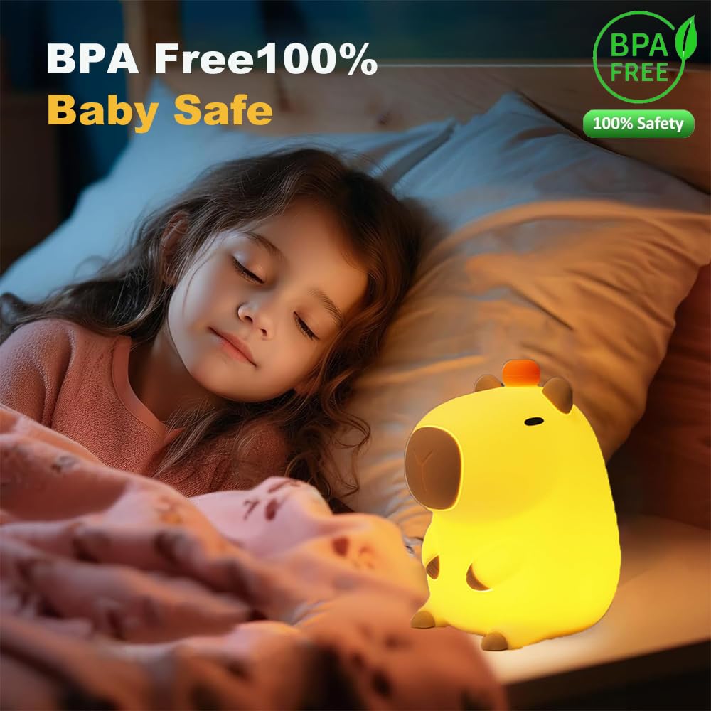 KangTen CHEN Capybara Night Light timer enables automatic shut-off for easy routines.