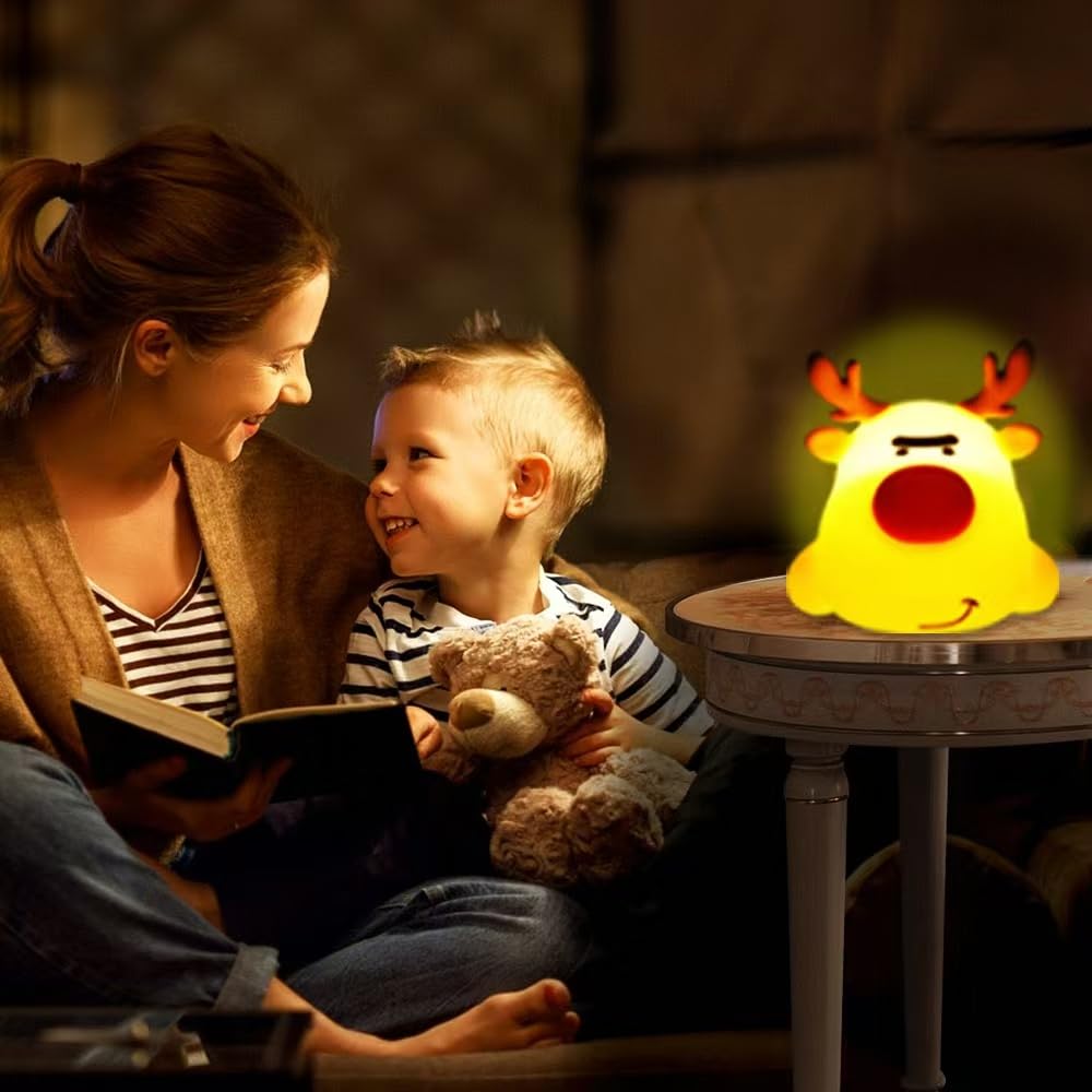 Kapee House reindeer night light includes a 30 minute timer for worry-free nights