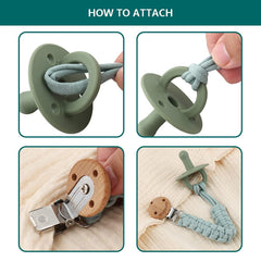 Kapihouse pacifier clip in green for unisex everyday use.