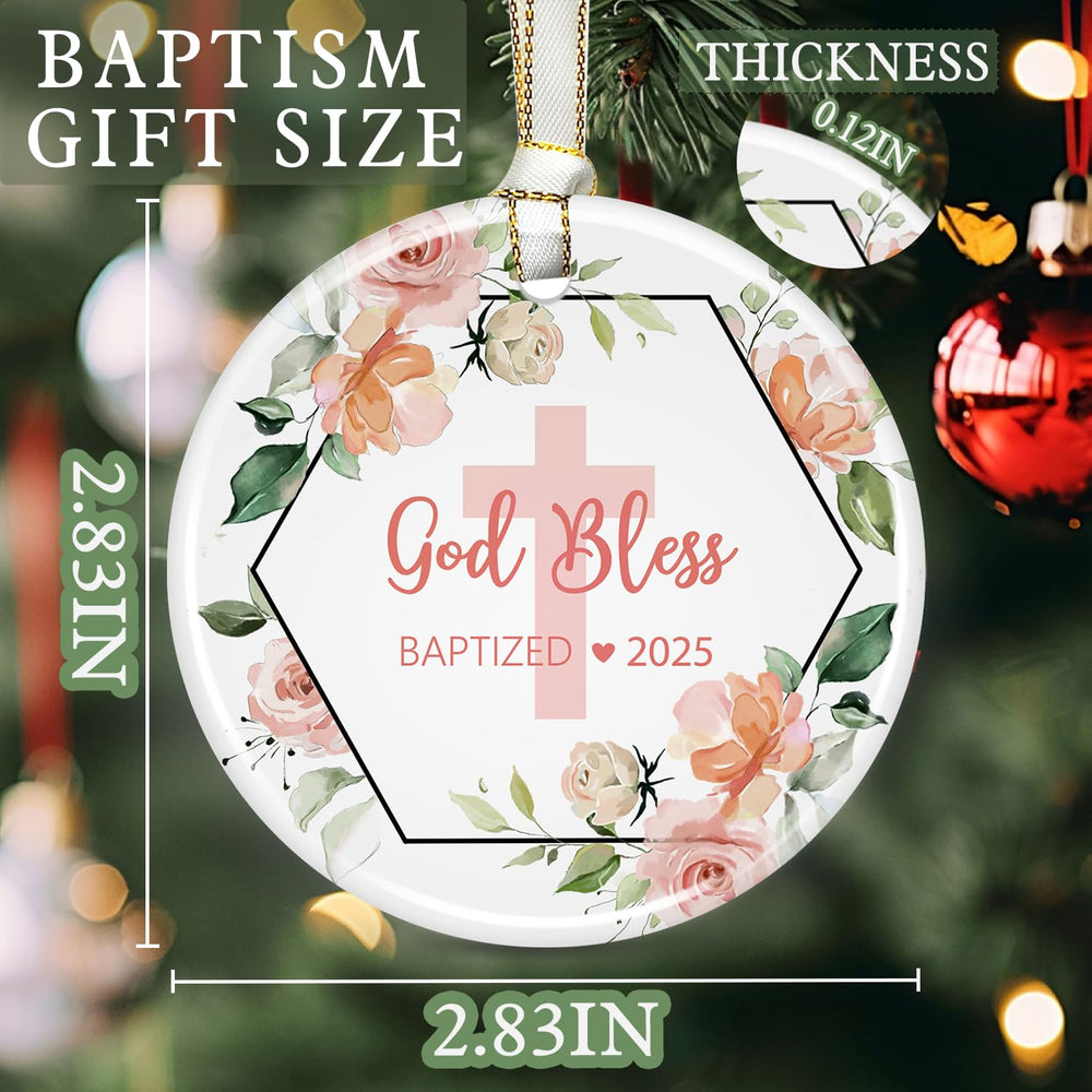 KAPJHRX Godparent Gift Ornament Ribbon - hanging ready with gold edge