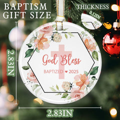 KAPJHRX Godparent Gift Ornament Ribbon - hanging ready with gold edge