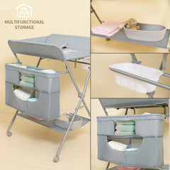 KARAOK changing table large storage bag provides ample diaper storage