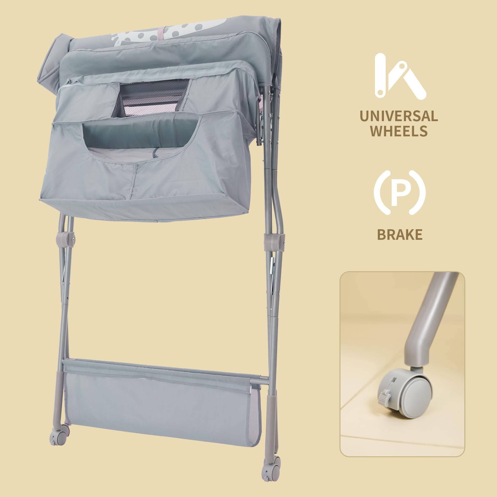 KARAOK changing table with underneath storage and hanging bars