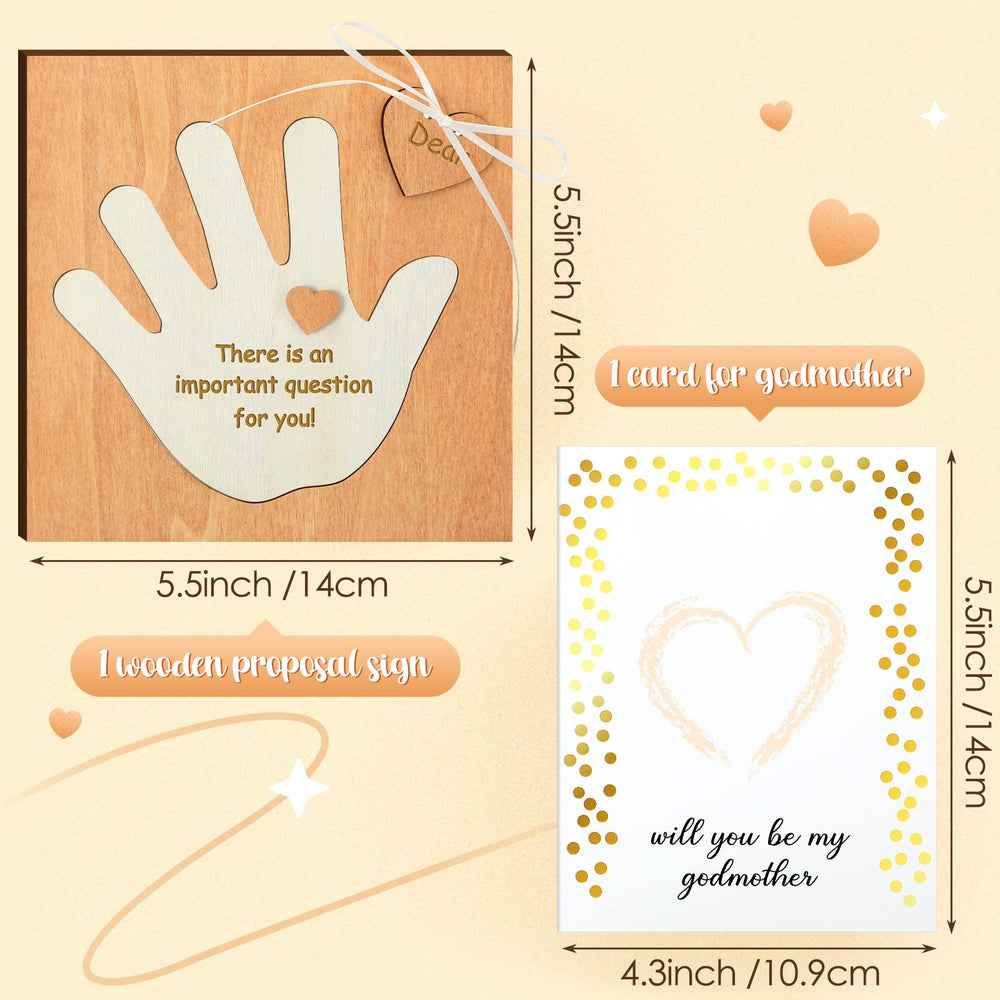 Karenhi godmother asking card front with heart design for proposal