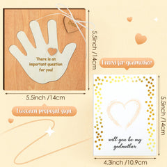 Karenhi godmother asking card front with heart design for proposal