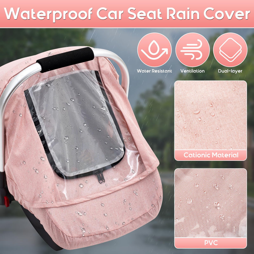 Kaseeous baby car seat cover EVA window provides clear outdoor view while shielding