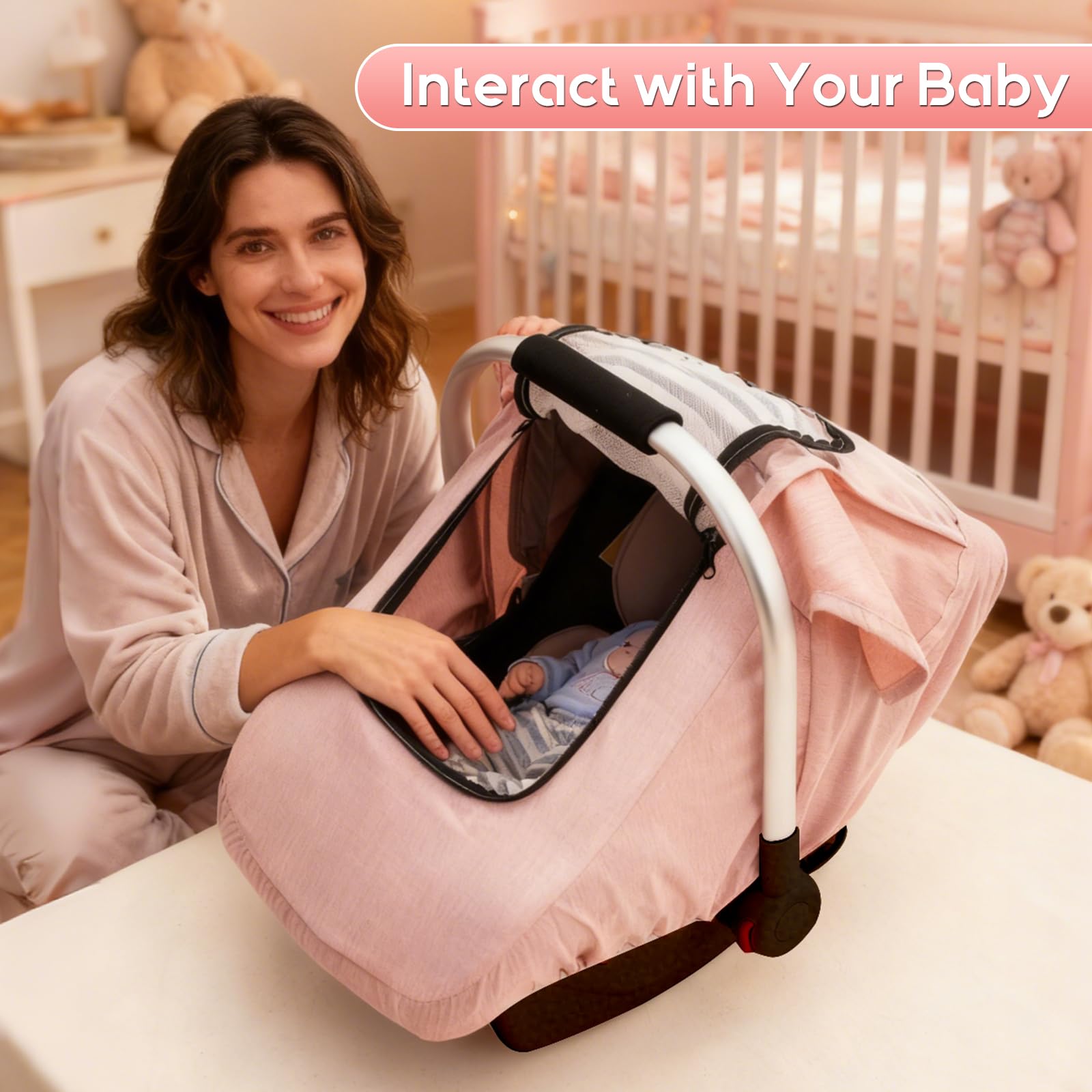 Kaseeous car seat cover protects baby from rain and cold outdoors