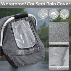 Kaseeous Rain Cover transparent window highlights baby's view while staying rainproof