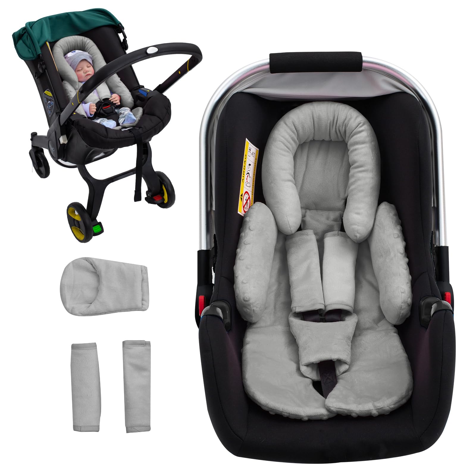 Kaseeous baby head support plush delivers cozy comfort during stroller rides