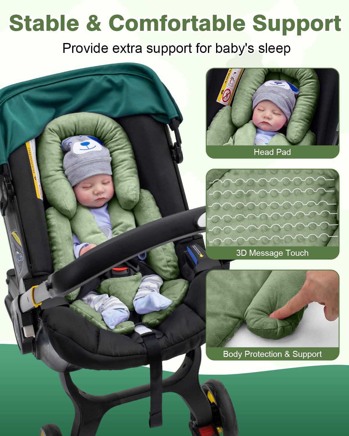 Kaseeous double-sided head support plush foam provides versatile comfort for all seasons.