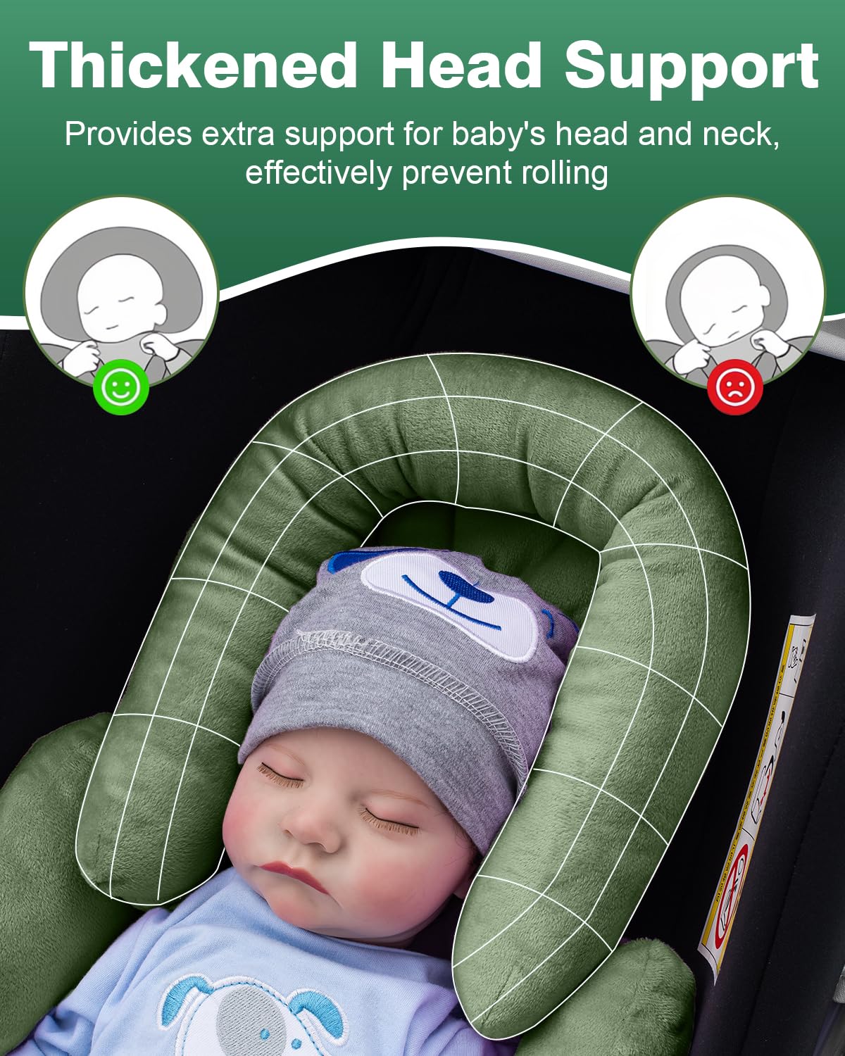 Kaseeous head rest ergonomic round design supports neck alignment during journeys.