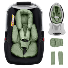 Kaseeous infant head support plush front view provides secure head stability on car rides.