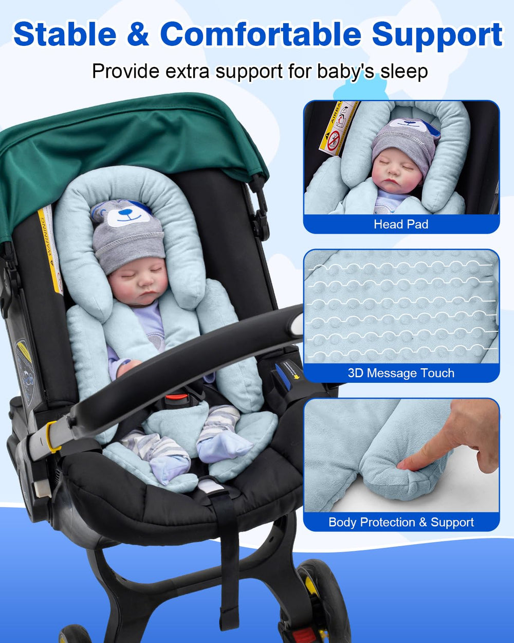 Kaseeous ergonomic support stabilizes head and neck for proper posture