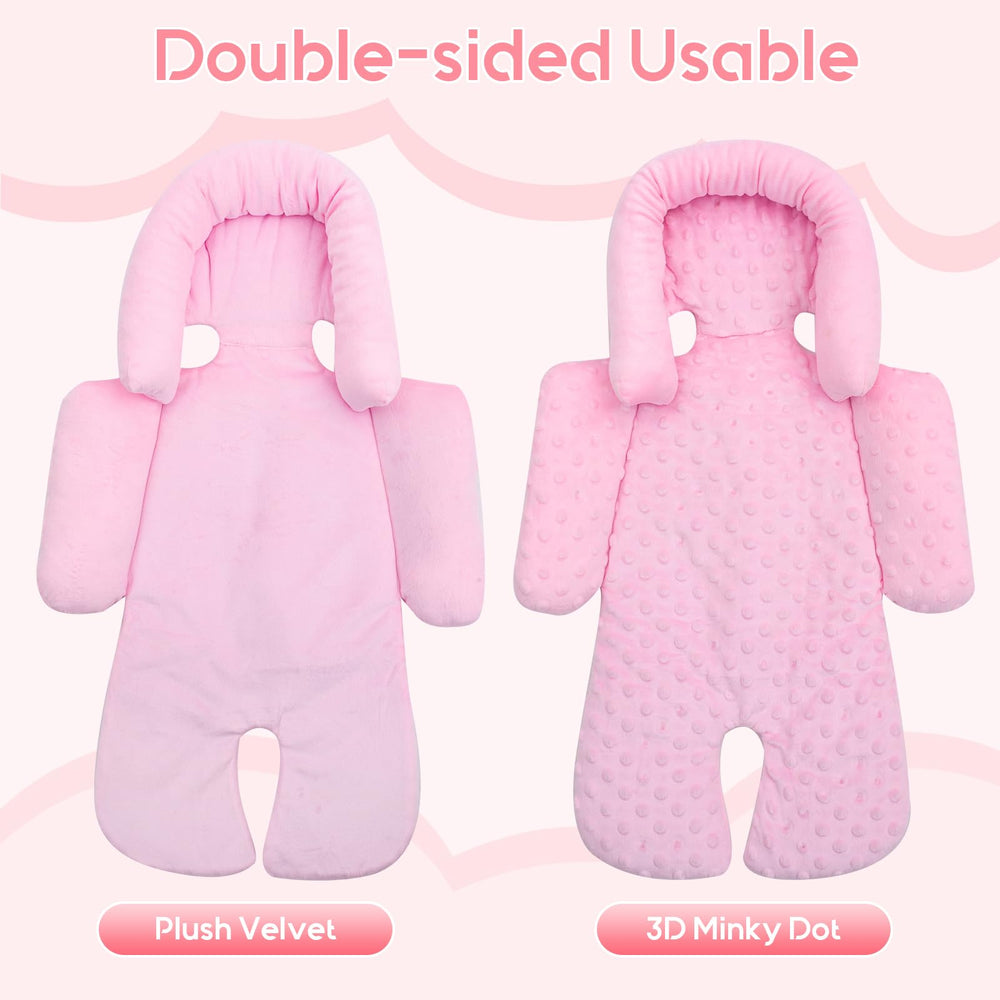 Kaseeous infant seat insert soft plush velvet side offers cozy warmth during travel.