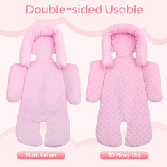 Kaseeous infant seat insert soft plush velvet side offers cozy warmth during travel.