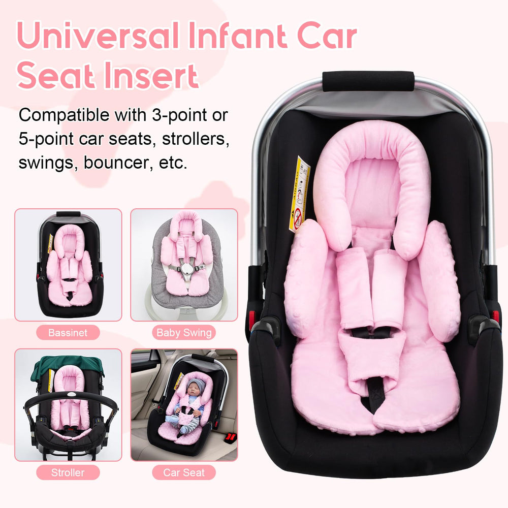 Kaseeous universal-fit insert adapts to most car seats and strollers for versatility.
