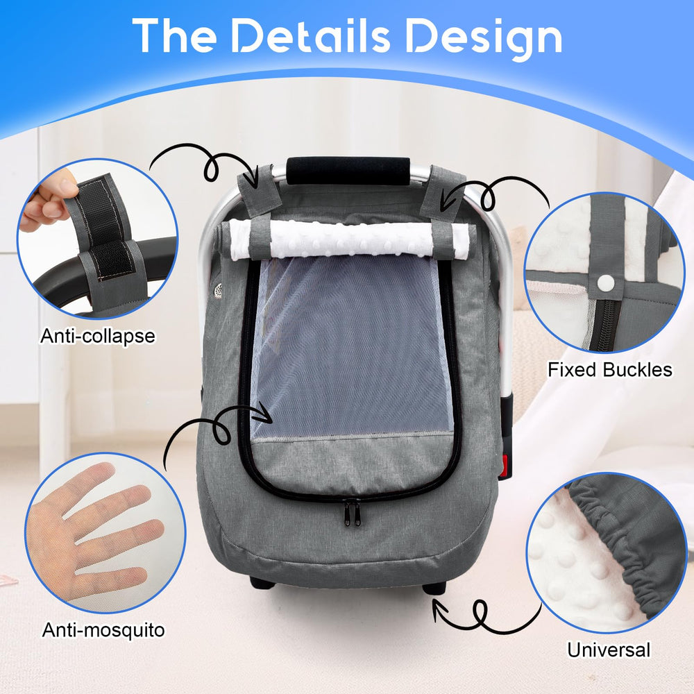 Kaseeous three-window options for breathable mesh, sun shade, or quick access