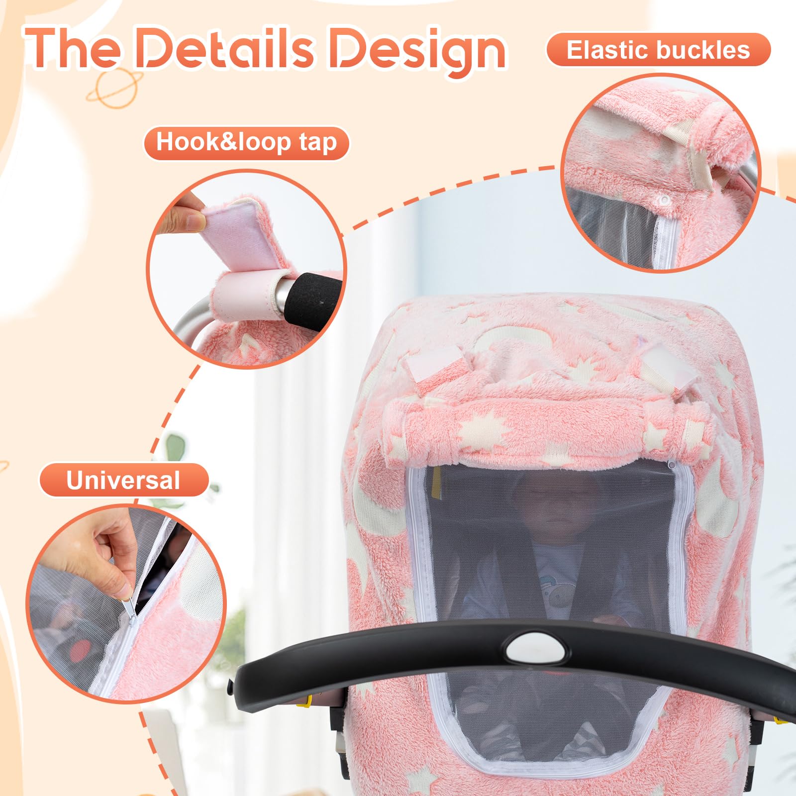 Kaseeous Winter Baby Car Seat Cover kick-proof design stays in place during car rides.