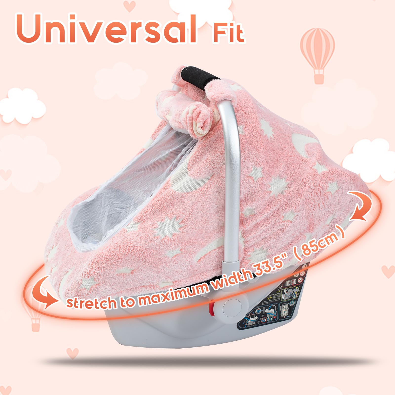 Kaseeous Winter Baby Car Seat Cover universal easy install for quick setup.