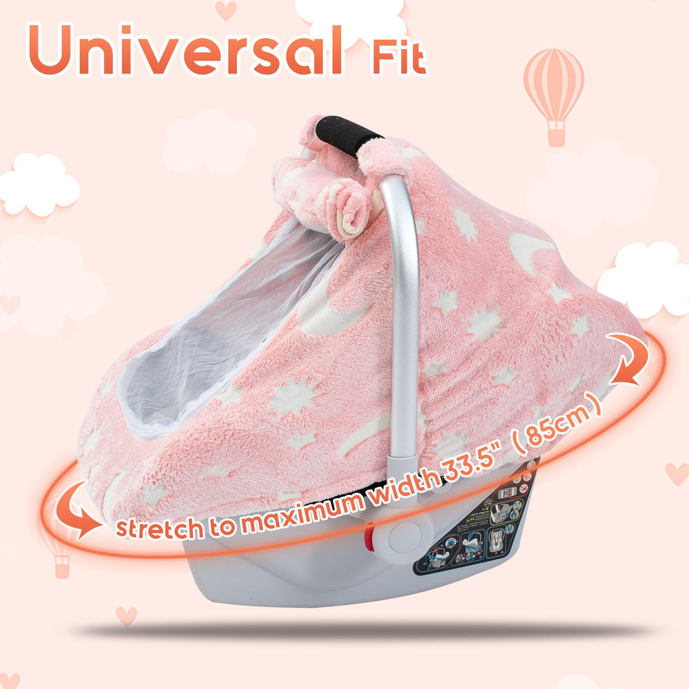 Kaseeous Winter Baby Car Seat Cover universal easy install for quick setup.