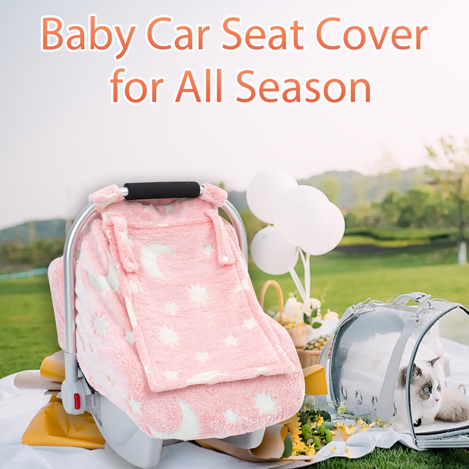 Kaseeous Winter Baby Car Seat Cover versatile use as a play mat or on-the-go canopy.