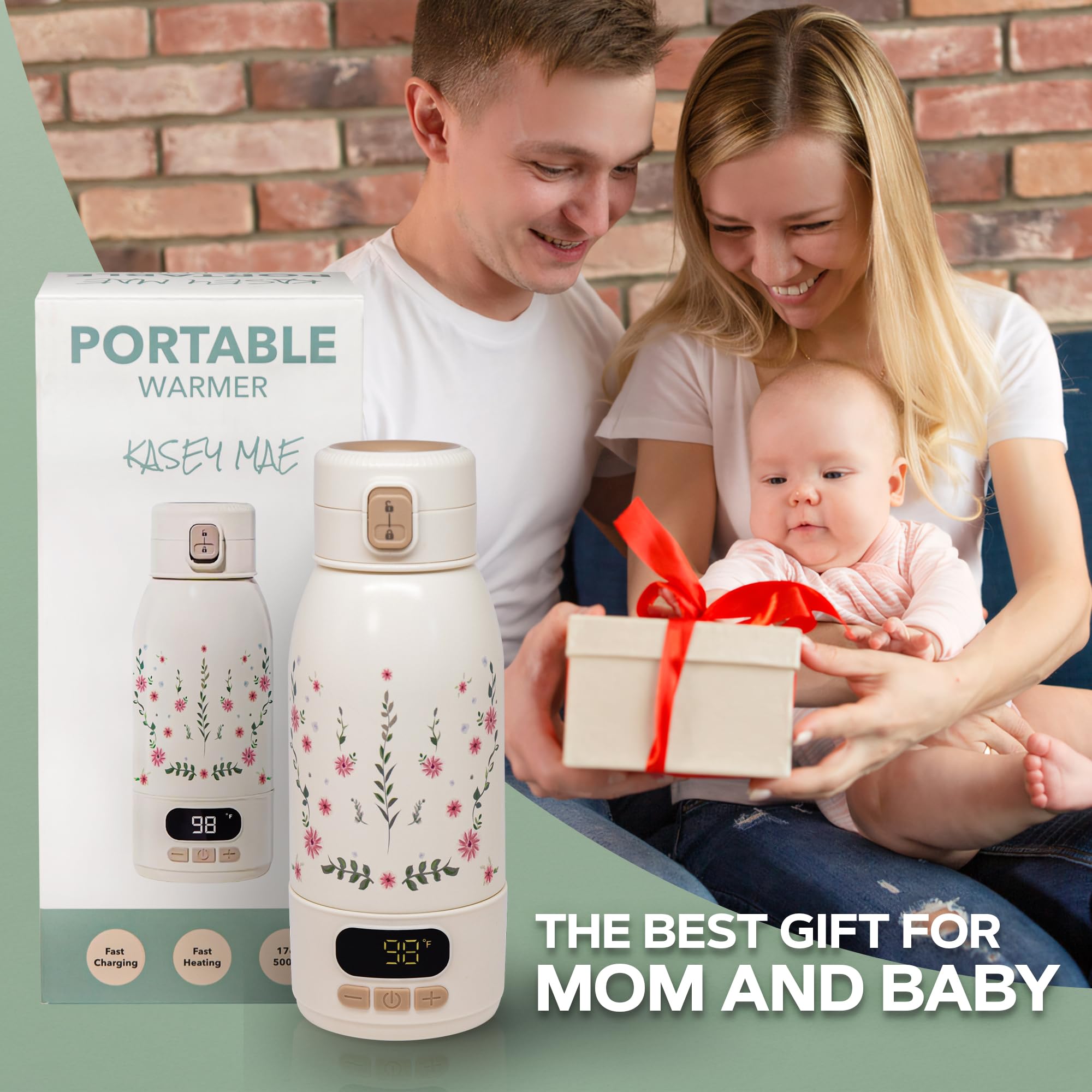 Kasey Mae portable bottle warmer 17oz capacity supports multiple feeds.