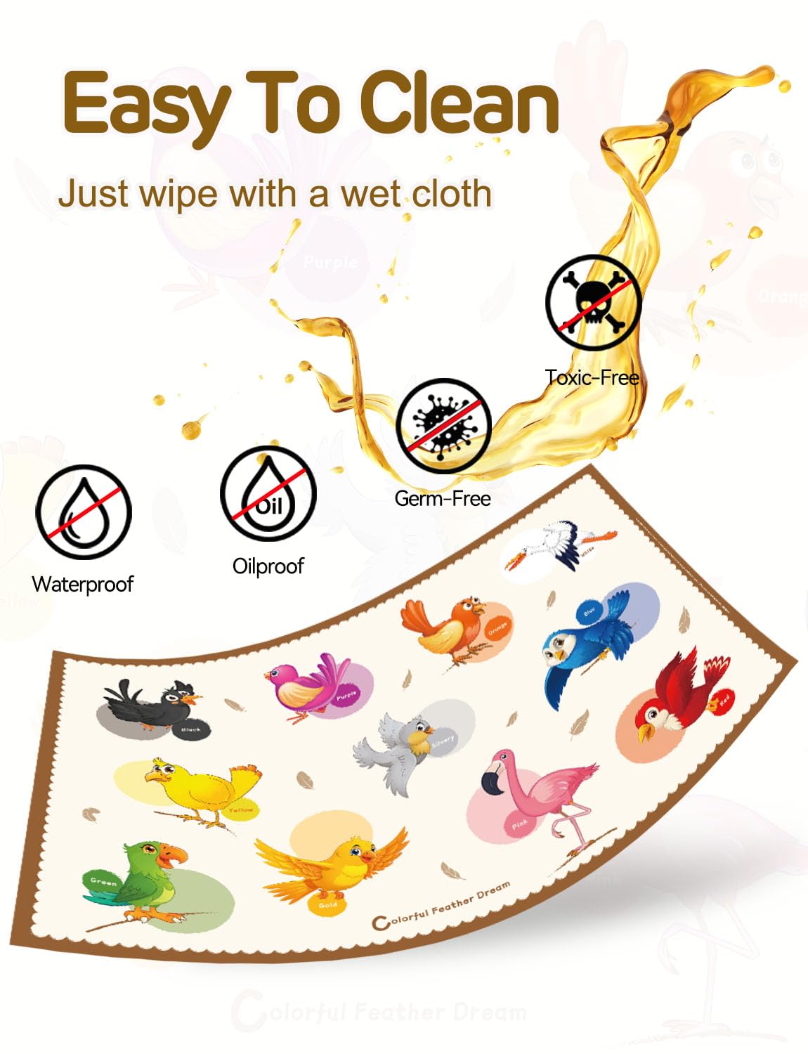 KAshack playtime placemats suit arts and crafts like painting and dough