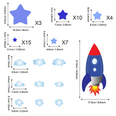 Kasubeso nursery bedroom wall decor rocket adds color without paint for easy styling.