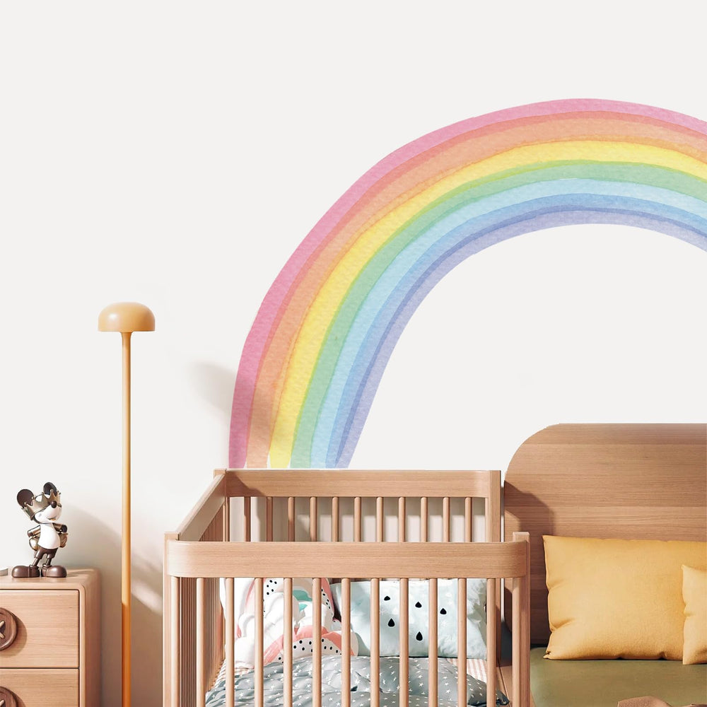 Kasubeso rainbow wall decal permanent adhesive requires careful final placement.