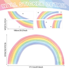 Kasubeso rainbow wall decal self-adhesive vinyl sticks smoothly to clean walls.