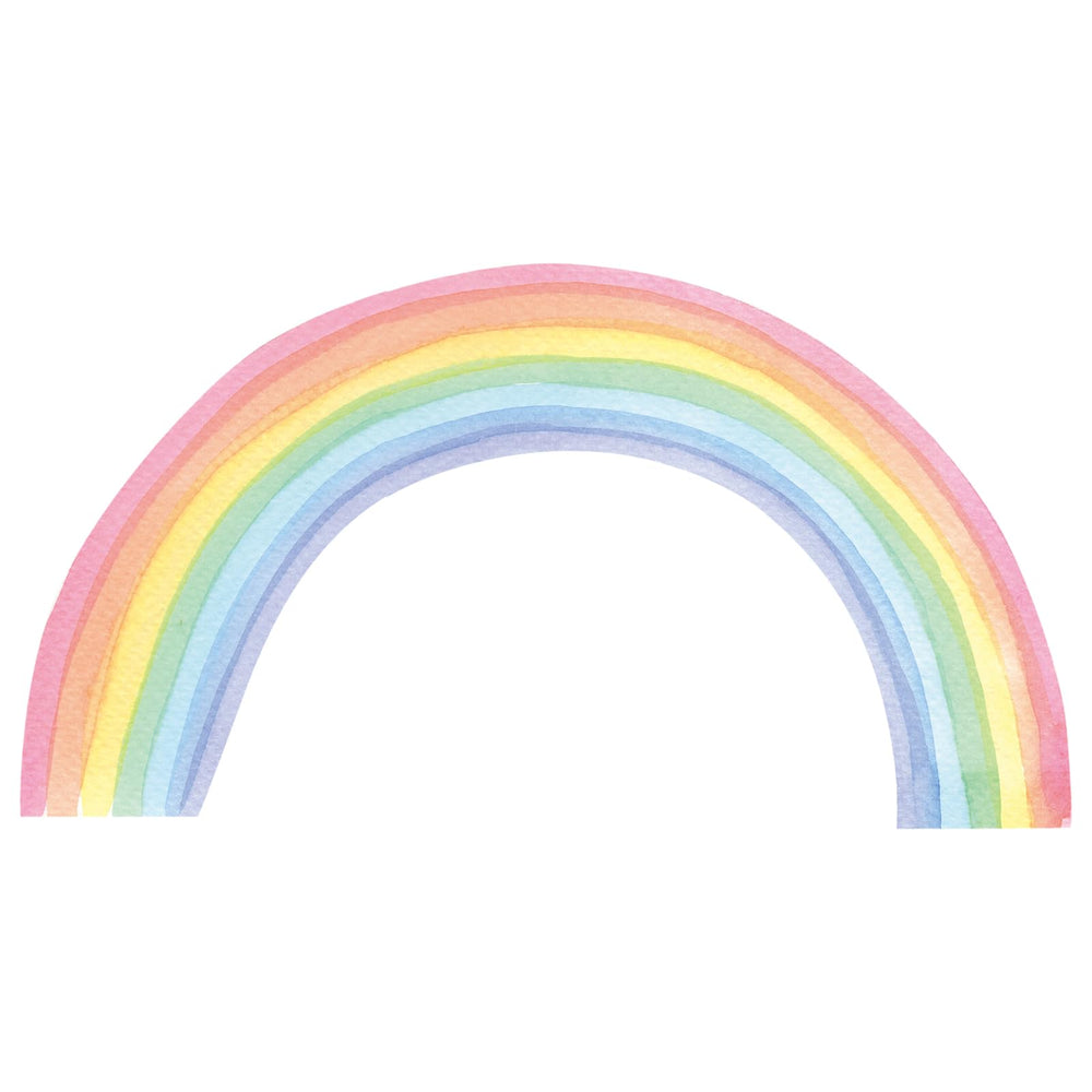 Kasubeso rainbow wall decal water-resistant finish cleans up spills easily.