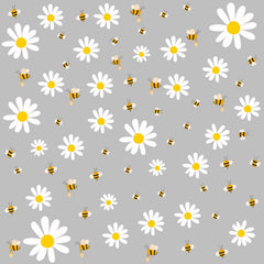 Kasubeso White Daisy and Bees wall stickers closeup ideal nursery decor