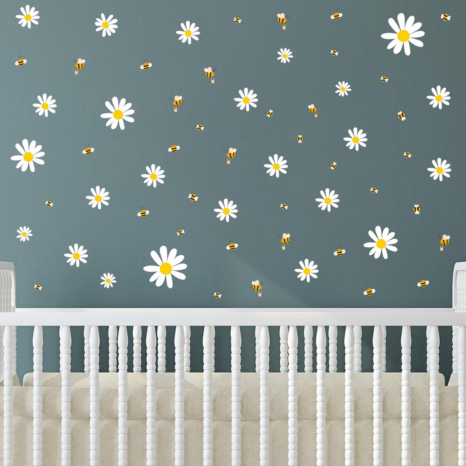 Kasubeso White Daisy and Bees set of 3 sheets enables flexible DIY layouts