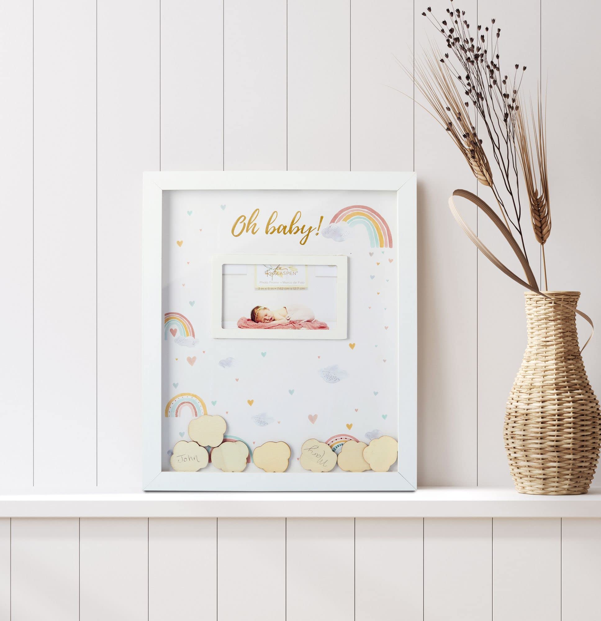 Kate Aspen Boho Rainbow packaging includes guestbook and clouds