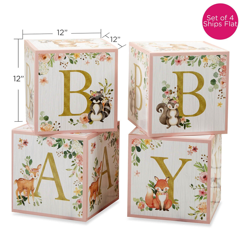 Kate Aspen Boxes decorating entryway for baby shower