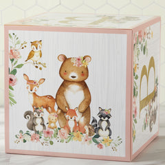 Kate Aspen Woodland animal designs on pink boxes