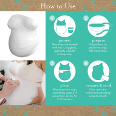 Kate & Milo drop cloth protecting surfaces during belly casting.
