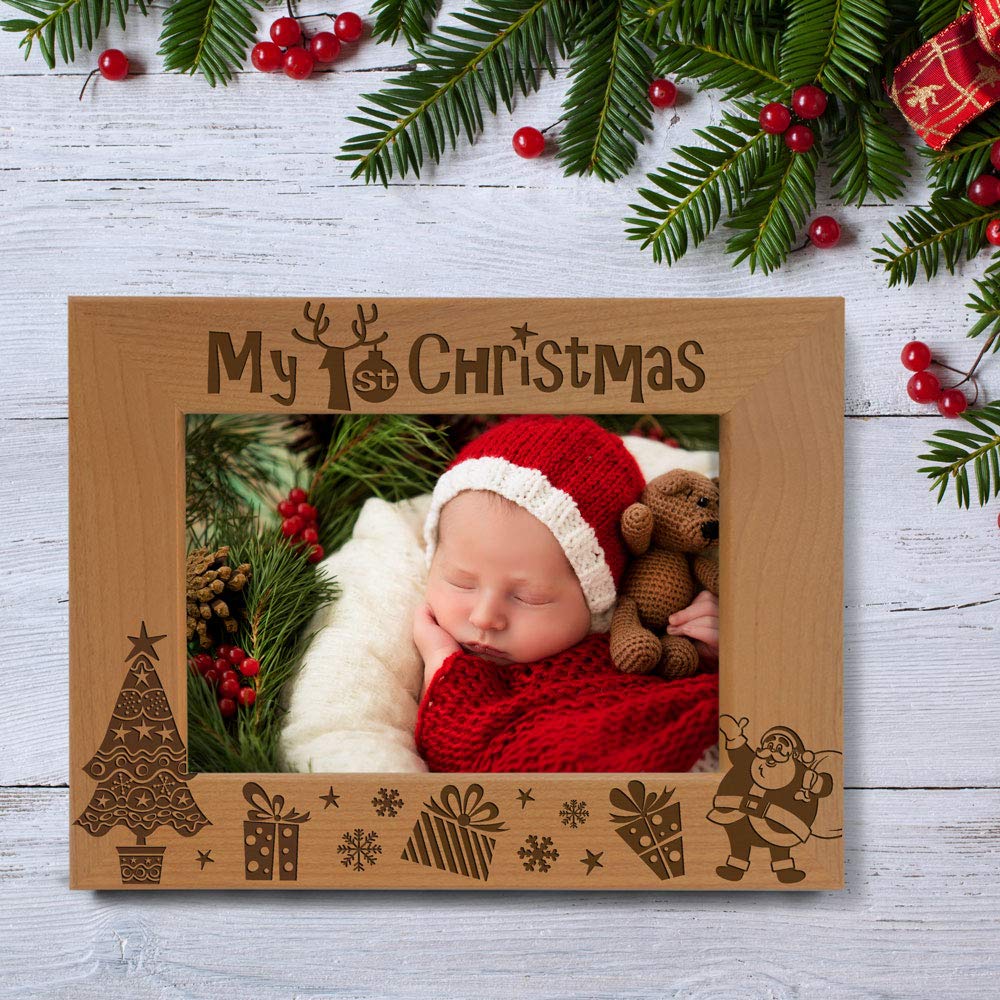 KATE POSH My 1st Christmas frame glass front and beveled edges add refined protection