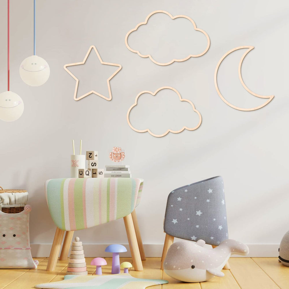 Kathfly baby room decor wooden is lightweight and safe for walls.