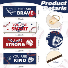 Kathfly baseball wall signs blue red white brighten teen room with motivation
