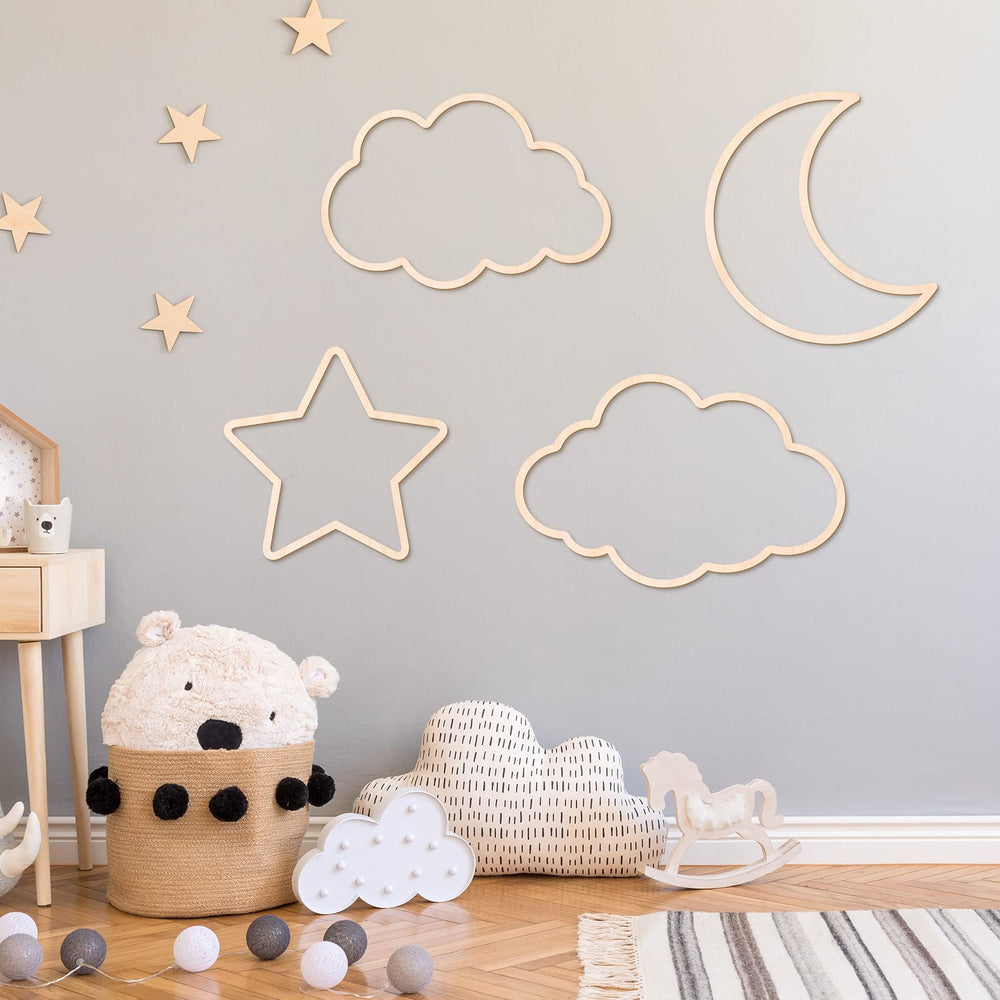 Kathfly nursery decor wooden fits shelves, doors, and fireplaces with ease.