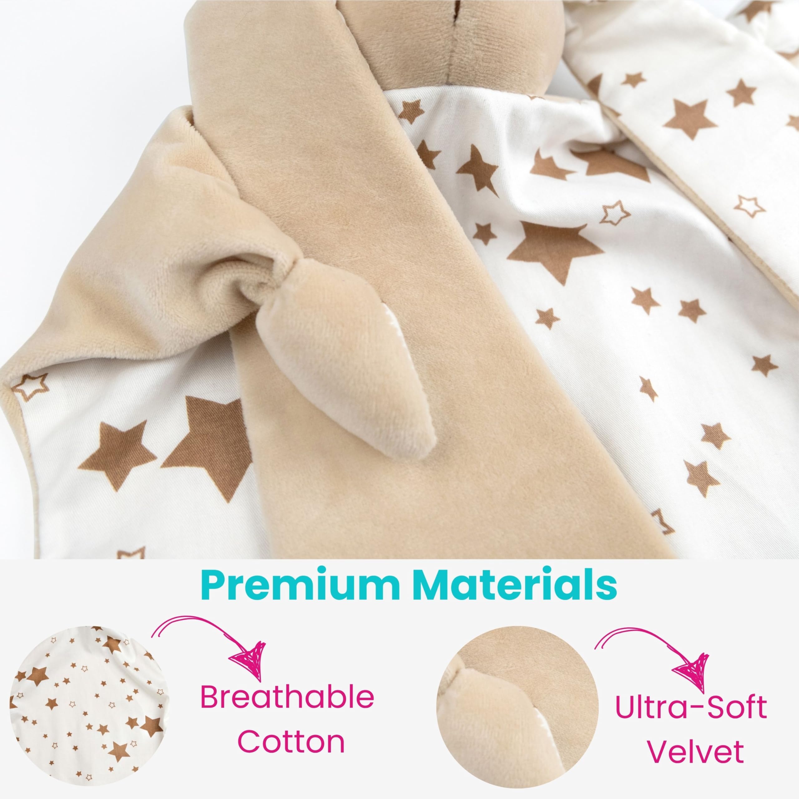 Katiia Joy bunny lovey long ears closeup — engaging textures for little hands