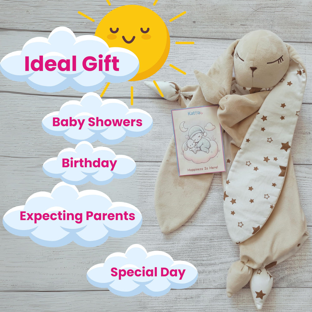 Katiia Joy bunny lovey machine washable — easy cleanup for busy families