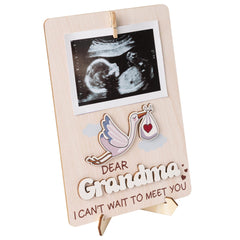 KATINAT grandparent reveal frame front view showcasing double-sided ultrasound keepsake