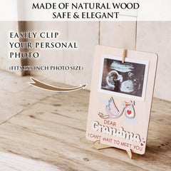 KATINAT grandparent reveal frame beside family photos enhancing warmth and legacy
