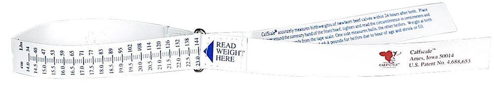 Katouigb Sullivan's Calf Scale Weigh Tape measures newborn calf birth weight quickly.