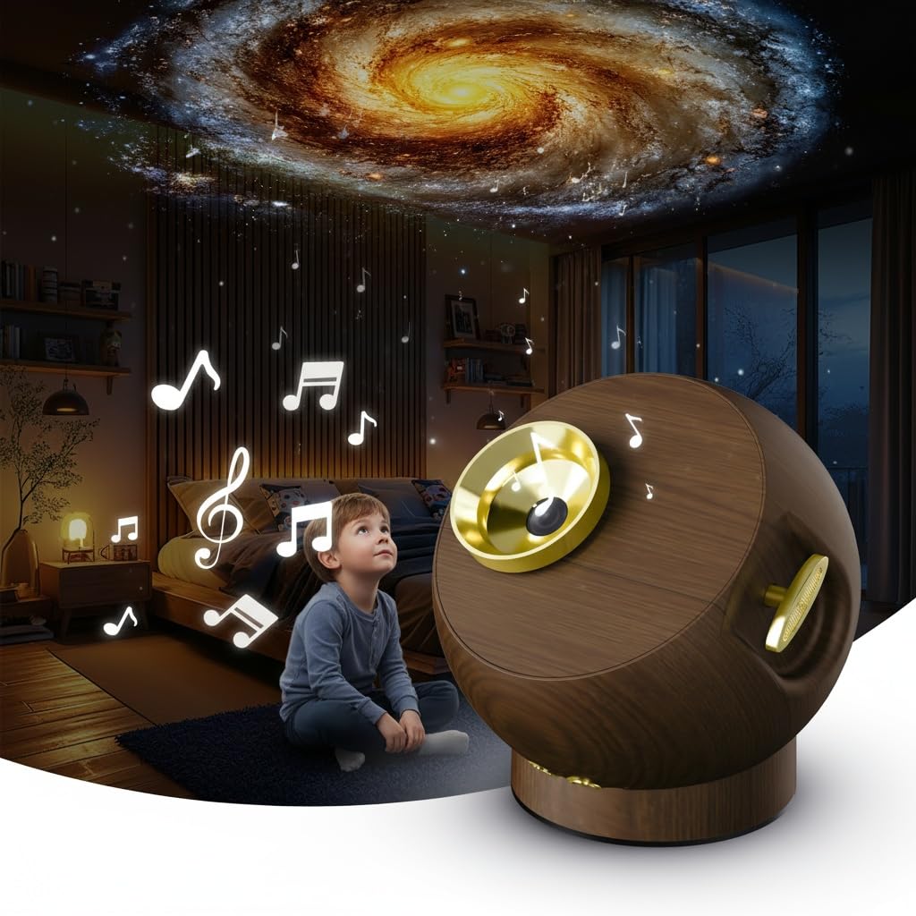 Katuolupi Glaxy Projector creates a ceiling starfield for immersive bedtime ambiance.