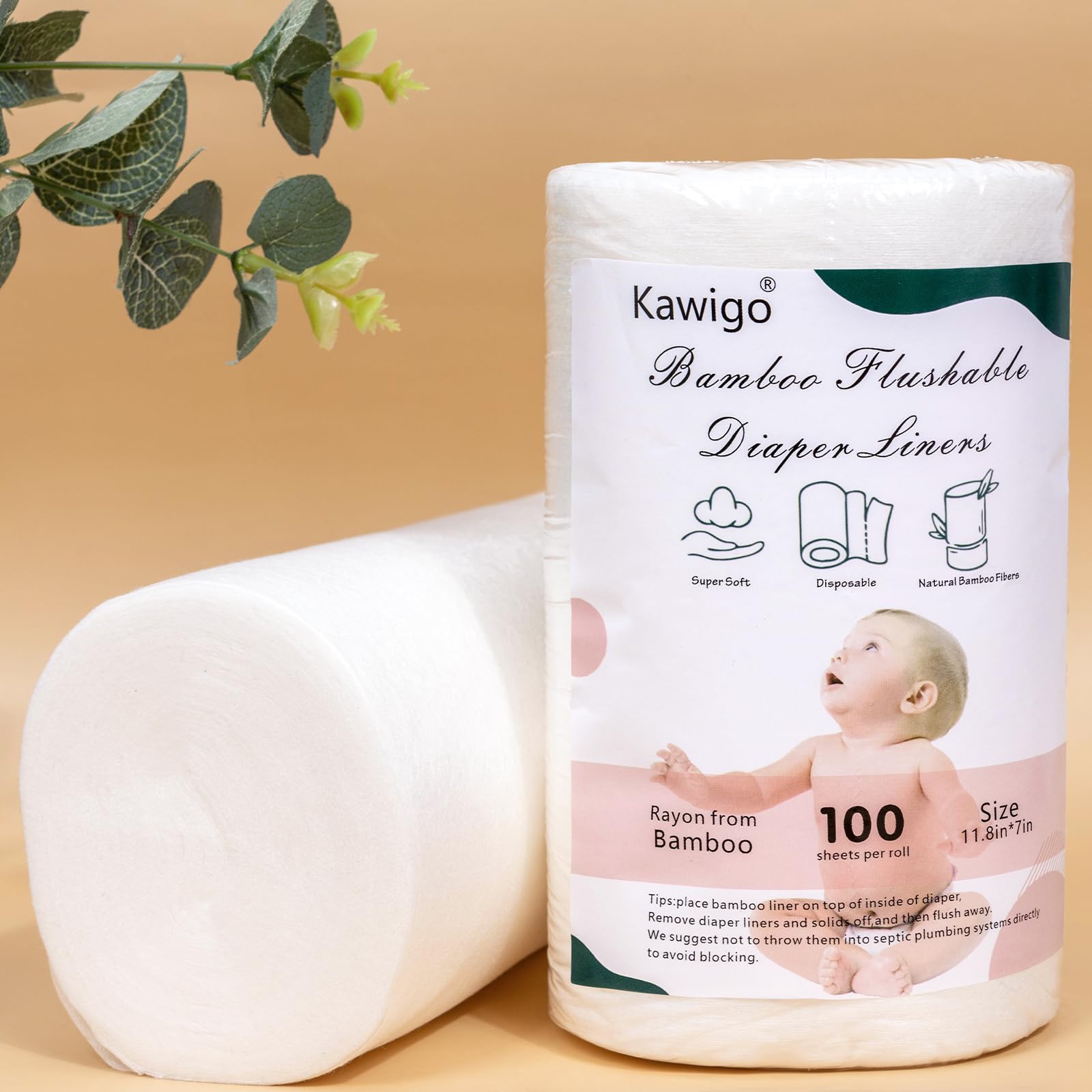 Kawigo travel-friendly pack of diaper liners for on-the-go