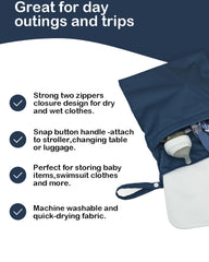 Kawigo snap-handle design shown on stroller attachment for hands-free portability.