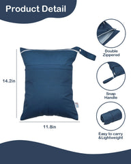 Kawigo two-zippers in use for easy access to wet and dry items.